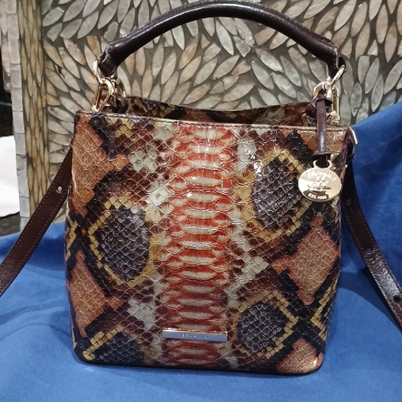 Mini Amelia - Brahmin Multicolor Snakeskin Satchel - Picture 1 of 6